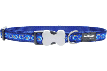 Picture of Red Dingo DC-CO-DB-SM Dog Collar Design Cosmos Dark Blue&#44; Small