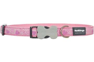 Picture of Red Dingo DC-BZ-PK-SM Dog Collar Design Breezy Love Pink- Small