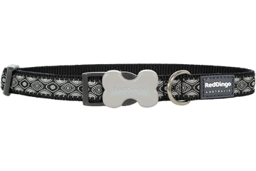 Picture of Red Dingo DC-SE-BB-ME Dog Collar Design Snake Eyes Black- Medium