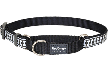 Picture of Red Dingo MC-RB-BB-ME Martingale Dog Collar Reflective Black- Medium
