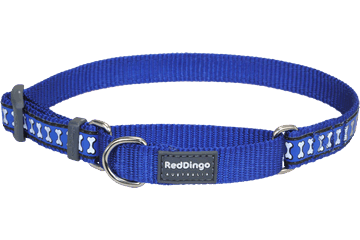 Picture of Red Dingo MC-RB-DB-LG Martingale Dog Collar Reflective Dark Blue- Large