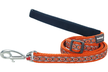 Picture of Red Dingo L6-SE-OR-20 Dog Lead Design Snake Eyes Orange- Medium