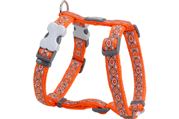 Picture of Red Dingo DH-SE-OR-12 Dog Harness Design Snake Eyes Orange- Extra Small