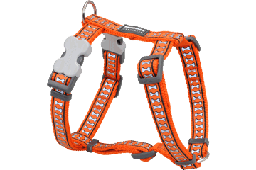 Picture of Red Dingo DH-RB-OR-12 Dog Harness Reflective Orange- Extra Small