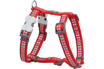 Picture of Red Dingo DH-RB-RE-25 Dog Harness Reflective Red- Large
