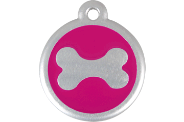 Picture of Red Dingo 06-BN-HP-SM QR Tag Premium Bone Hot Pink- Small