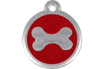 Picture of Red Dingo 06-BN-RE-SM QR Tag Premium Bone Red- Small