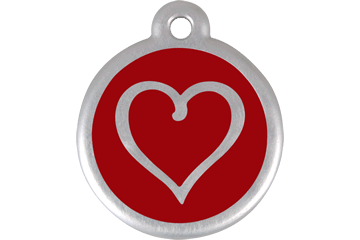 Red Dingo 06-TH-RE-SM QR Tag Premium Heart Red&#44; Small