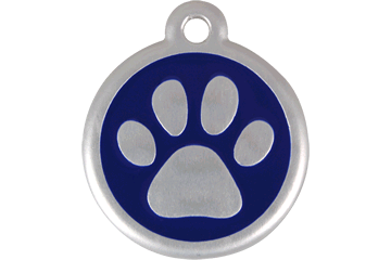 Picture of Red Dingo 06-PP-DB-SM QR Tag Premium Paw Print Blue- Small