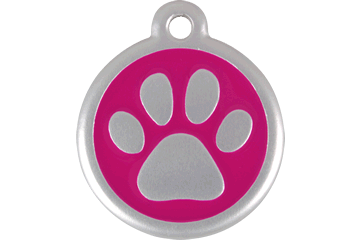 Red Dingo 06-PP-HP-SM QR Tag Premium Paw Print Hot Pink&#44; Small