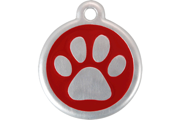 Picture of Red Dingo 06-PP-RE-SM QR Tag Premium Paw Print Red- Small
