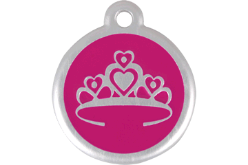 Picture of Red Dingo 06-CR-HP-LG QR Tag Premium Crown Hot Pink- Large