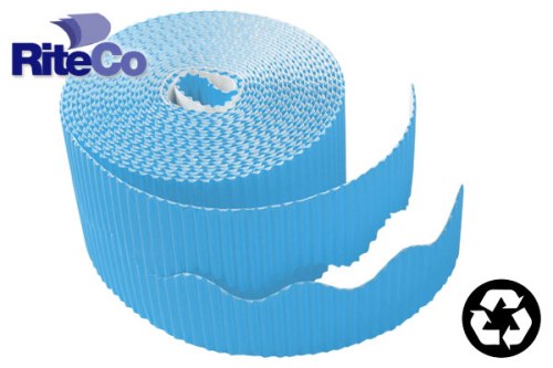Riteco Trim-It Corrugated Scalloped Decorative Border. Two .25 In. X 50 Ft. Strips Per Roll Medium Blue, 6 Rolls