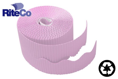 Riteco Trim-It Corrugated Scalloped Decorative Border. Two .25 In. X 50 Ft. Strips Per Roll Lilac- 6 Rolls