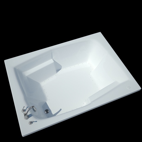 Tubs 5472CAL Caresse 54 x 72 x 23 - Inch Rectangular Air Jetted Bathtub