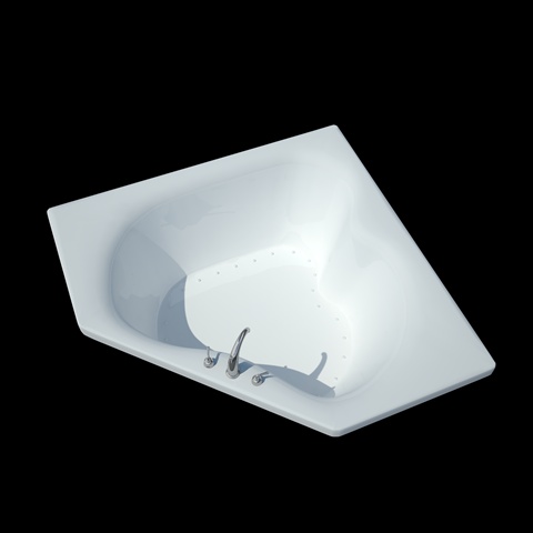 Tubs 6060CAL Cascade 60 x 60 x 23 - Inch Corner Air Jetted Bathtub