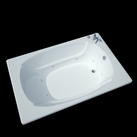 Tubs 4878CWR Charleston 48 x 78 x 23 - Inch Rectangular Whirlpool Jetted Bathtub