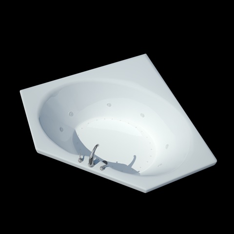 Tubs Eclipse 60 x 60 x 23 - Inch Corner Air & Whirlpool Jetted Bathtub