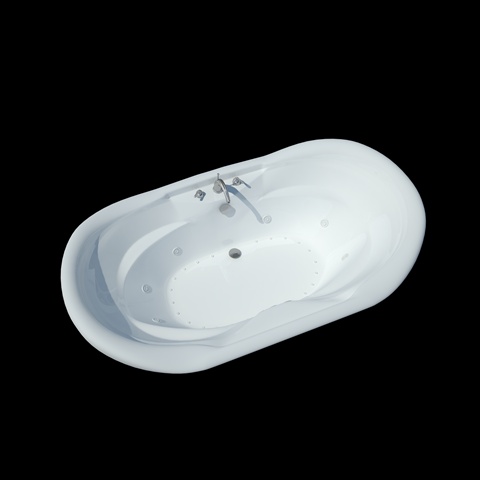Indulgence Oval Jetted Bathtub - White - 41 x 70 Inches - Air & Whirlpool