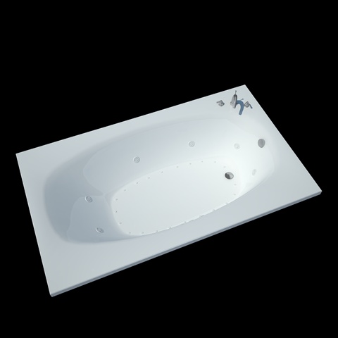 Tubs 4266PDR Polaris 42 x 66 x 23 - Inch Rectangular Air & Whirlpool Jetted Bathtub