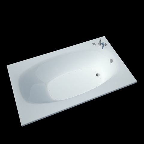 Tubs 4266PAL Polaris 42 x 66 x 23 - Inch Rectangular Air Jetted Bathtub