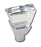 P89884CRL Knob 20 x 9mm Crystal and Bright Chrome