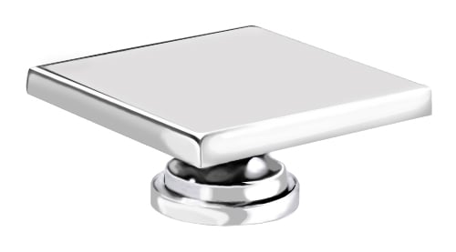 Large Square Knob Bright Chrome