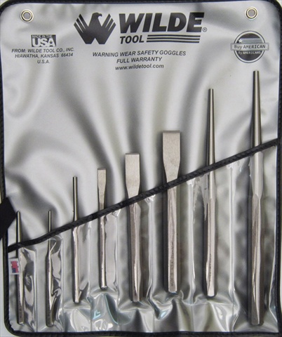 Picture of Wilde Tool K 8.Np/Vr 8-Piece Punch & Chisel Set Natural Finish-Vinyl Roll
