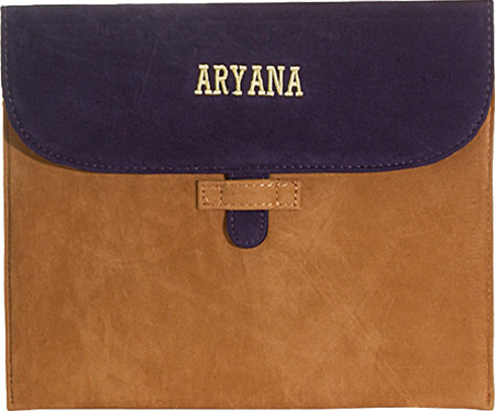Picture of Aryana Ella-2-Brn Chic Basic Brown Tan Suede Flap Closure Essential Ipad Cover