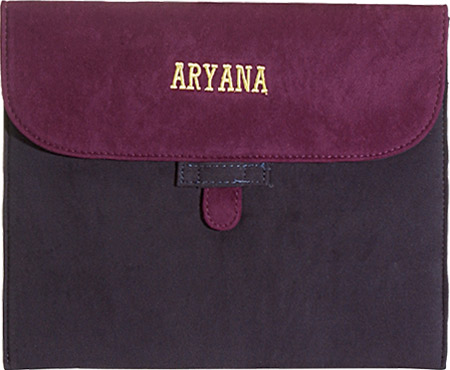 Picture of Aryana Ella-2-Pur Chic Basic Purple Tan Suede Flap Closure Essential Ipad Cover