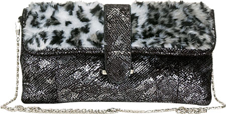 Picture of Aryana Rose4-Bk Handbag With Fur- Drop-In Shoulder Chain- Black