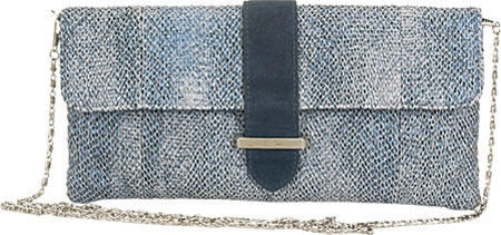 Picture of Aryana Rina-2-Bl Chic Blue Tweed Chain Strap Clutch Style Womens Handbag