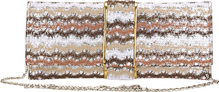 Picture of Aryana Rina4-Brn Sage Brown Multi Printed Chain Strap Clutch Style Womens Handbag