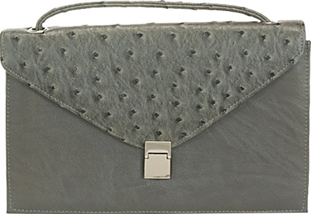 Picture of Aryana Rina6-Gray Chic Gray Ostrich Texture Structured Single Strap Womens Handbag
