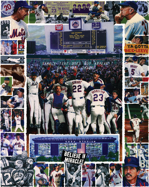 20358 Shea Stadium Tribute Art Lithograph Amazin Memories 1964-2008 18 x 24 New York Mets Limited Edition -  Autograph Warehouse