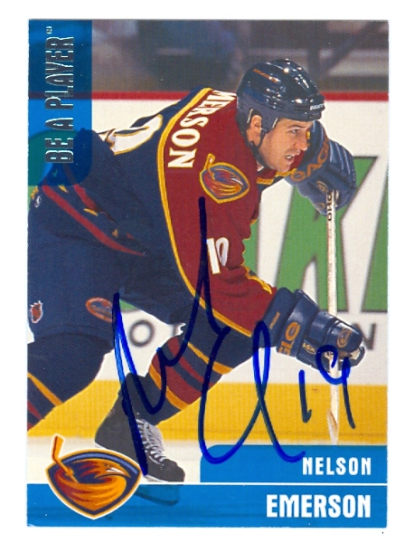 23532 Nelson Emerson Autographed Hockey Card Atlanta Thrashers 1999 In The Game No. 249