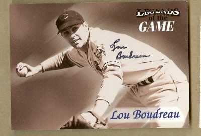 25575 Lou Boudreau Autographed Baseball Card Cleveland Indians 1998 Fleer Legends Of The Game No. 5