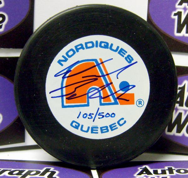 Picture of Autograph Warehouse 9249 Wade Belak Autographed Hockey Puck Quebec Nordiques
