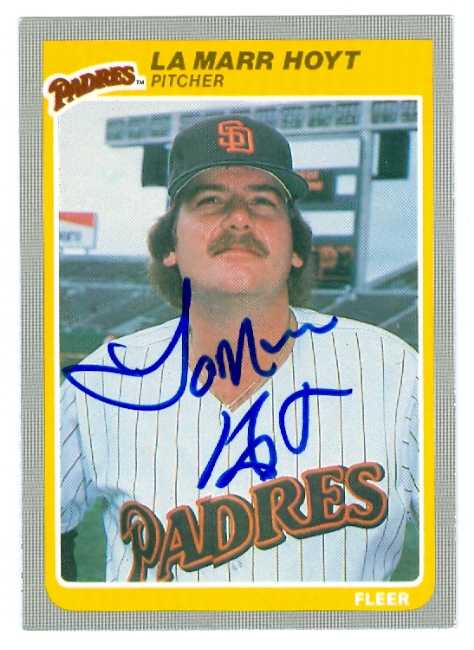 Picture of Autograph Warehouse 26755 Lamarr Hoyt Autographed Baseball Card San Diego Padres 1985 Fleer No. U-58 Update