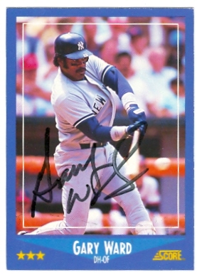 26908 Gary Ward Autographed Baseball Card New York Yankees 1988 Score No. 157 -  Autograph Warehouse