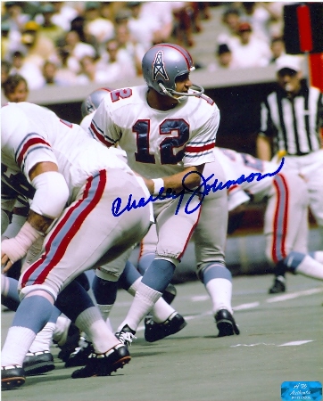 Picture of Autograph Warehouse 10031 Charley Johnson Houston Oilers Signed 8 x 10 Photo