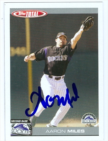 30223 Aaron Miles Autographed Baseball Card Colorado Rockies 2004 Topps Total No. 233 -  Autograph Warehouse