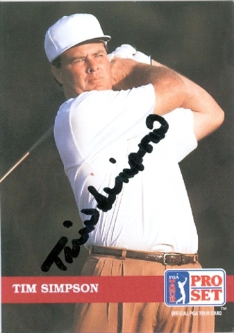Picture of Autograph Warehouse 30812 Tim Simpson Autographed Trading Card Golf Pro Set
