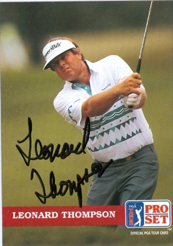 Picture of Autograph Warehouse 30830 Leonard Thompson Autographed Trading Card Golf Pro Set