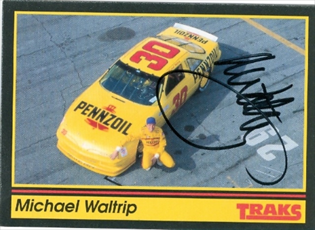 Picture of Autograph Warehouse 31630 Michael Waltrip Autographed Trading Card Auto Racing 1991 Tracks- No. 75