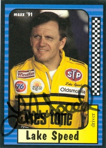 Picture of Autograph Warehouse 31634 Lake Speed Autographed Trading Card Auto Racing Maxx 1991