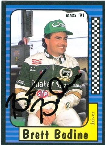 Picture of Autograph Warehouse 31639 Brett Bodine Autographed Trading Card Auto Racing Maxx 1991