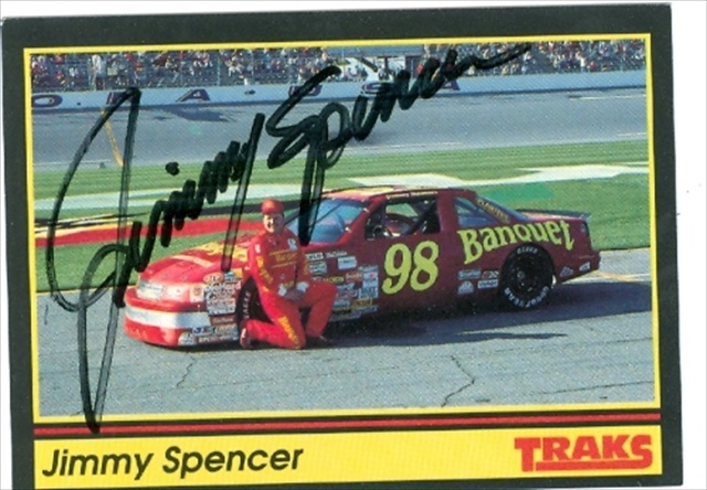 Picture of Autograph Warehouse 31660 Jimmy Spencer Autographed Trading Card Auto Racing 1991 Tracks- No. 98