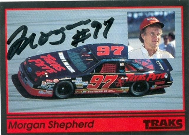 Picture of Autograph Warehouse 31662 Morgan Shepherd Autographed Trading Card Auto Racing 1991 Tracks- No. 97