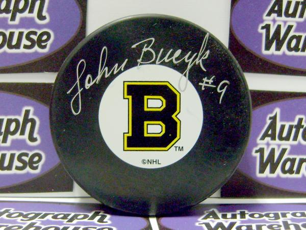 John Bucyk Autographed Hockey Puck Boston Bruins